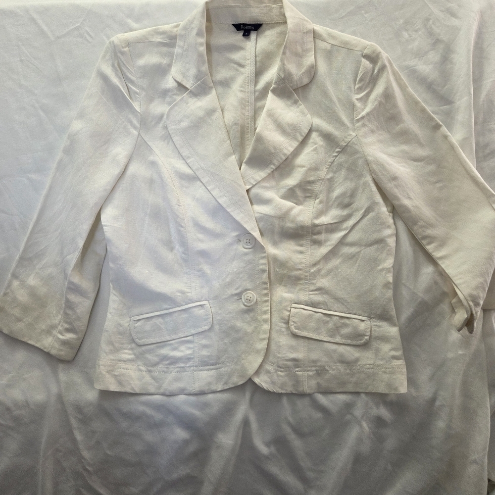 Reitmans Ivory Linen Blend Blazer Jacket Medium